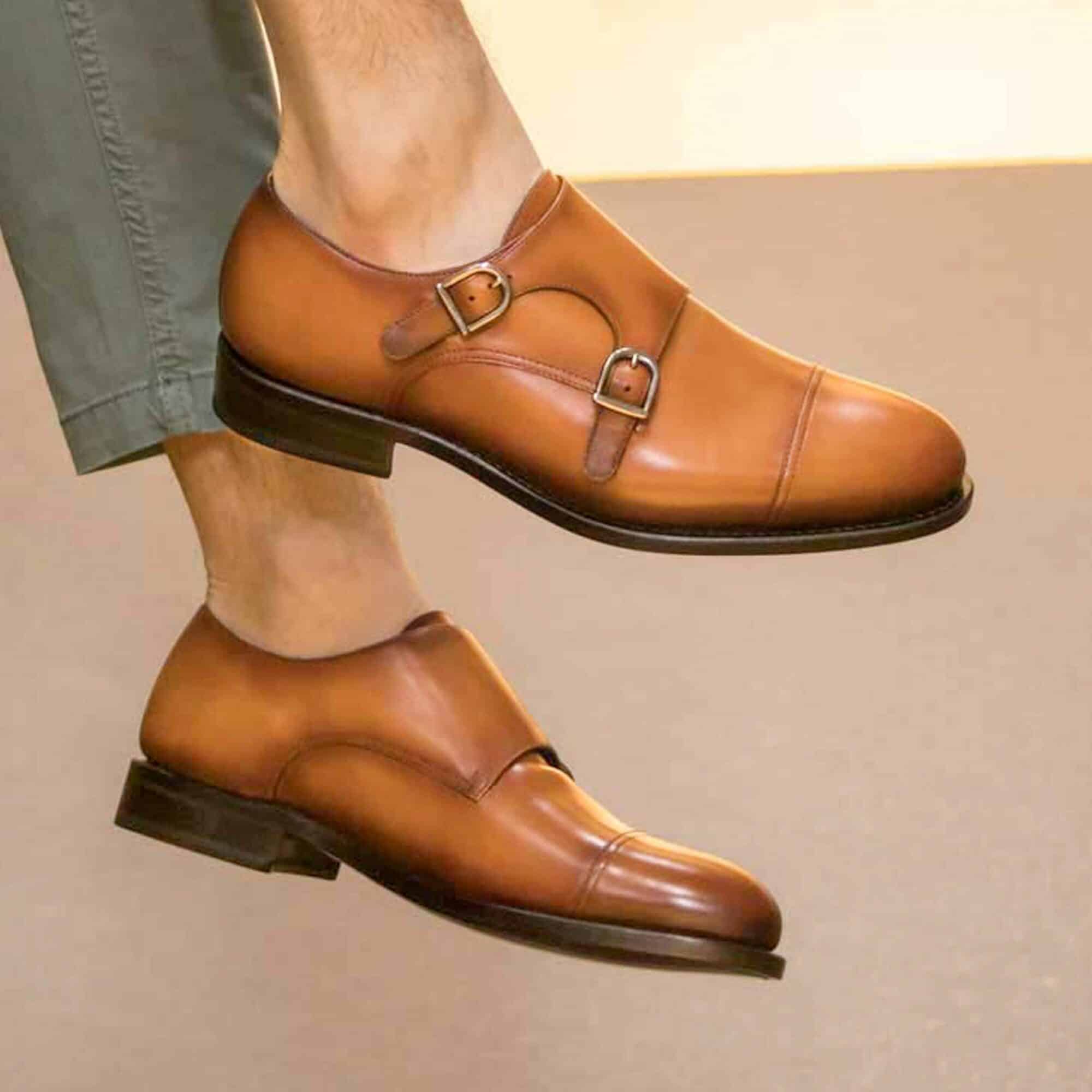Monk Cuir pleine fleur · Doublure cuir fait main - Maison Le Duc